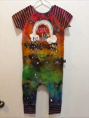 Kids Rainbow 🌧️ 🌈 Tie-Dye One-Piece Romper - Multicolor